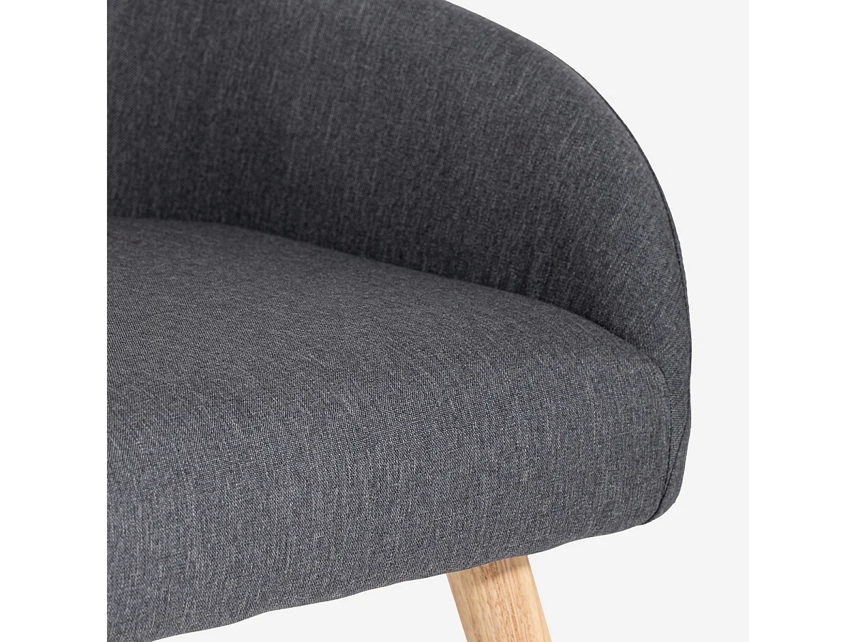 Sedia poltroncina stile nordico per cucina sala da pranzo grigio Yamori