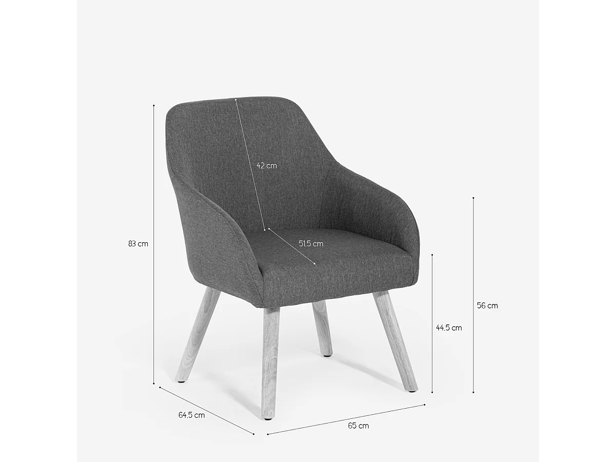 Silla estilo nórdico para cocina y comedor gris Yamori