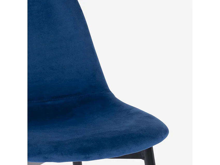 Sedia sala pranzo cucina ristorante in velluto design moderno Lozan - Blu