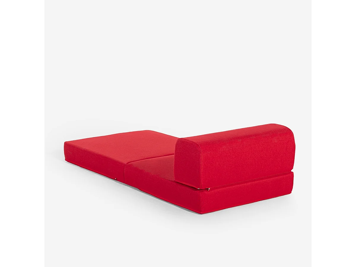 Poltrona letto pieghevole salvaspazio 2in1 in tessuto Betty - Rosso