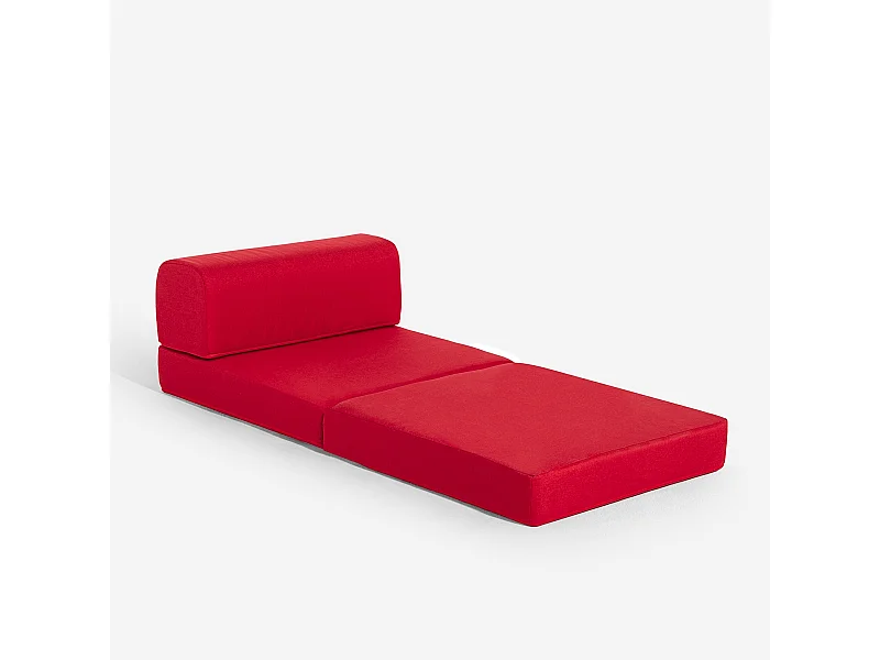 Poltrona letto pieghevole salvaspazio 2in1 in tessuto Betty - Rosso
