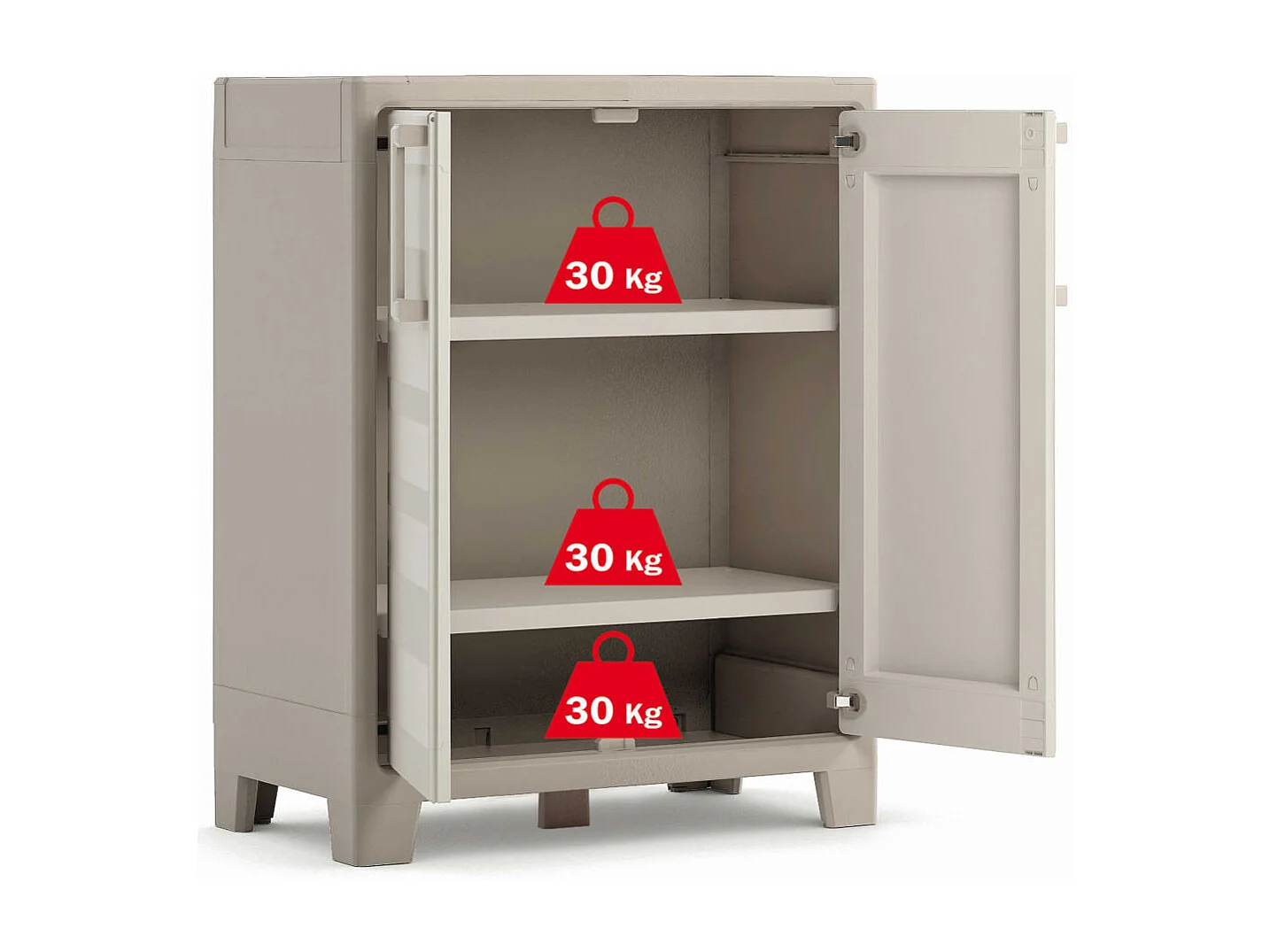 Keter Armadietto con Scaffali Gulliver Marrone e Beige 100 cm