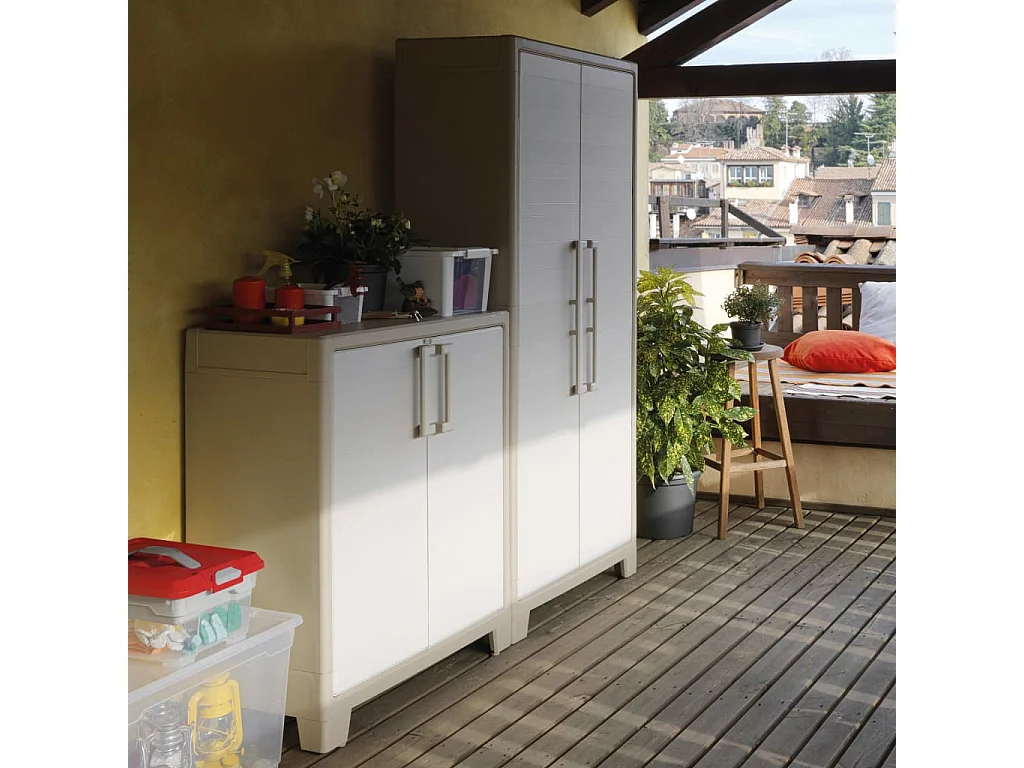 Keter Armadietto con Scaffali Gulliver Marrone e Beige 100 cm