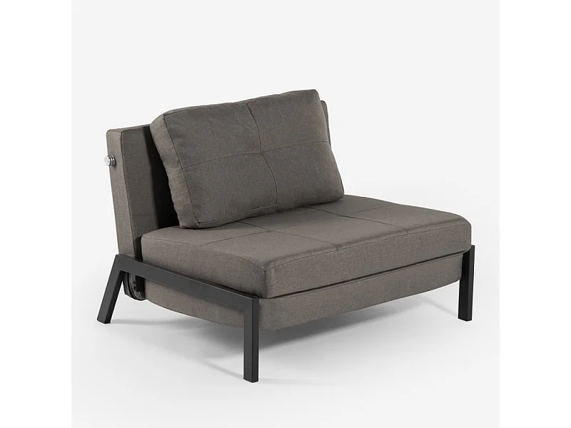 Poltrona letto in tessuto pieghevole soggiorno ufficio Selene - Grigio Scuro