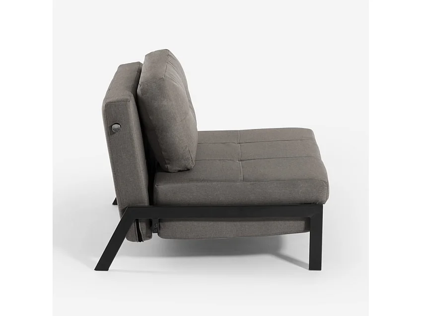 Poltrona letto in tessuto pieghevole soggiorno ufficio Selene - Grigio Scuro