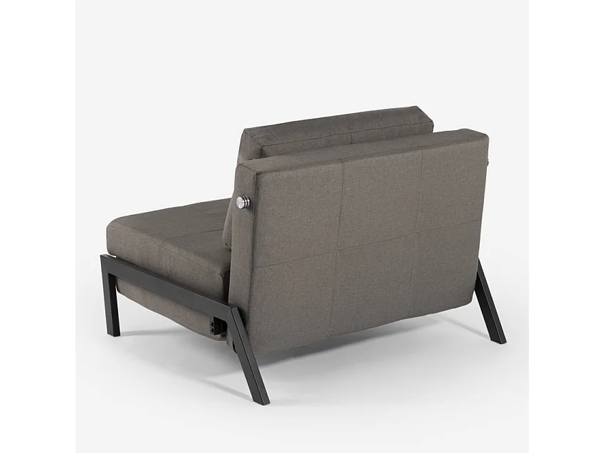 Poltrona letto in tessuto pieghevole soggiorno ufficio Selene - Grigio Scuro