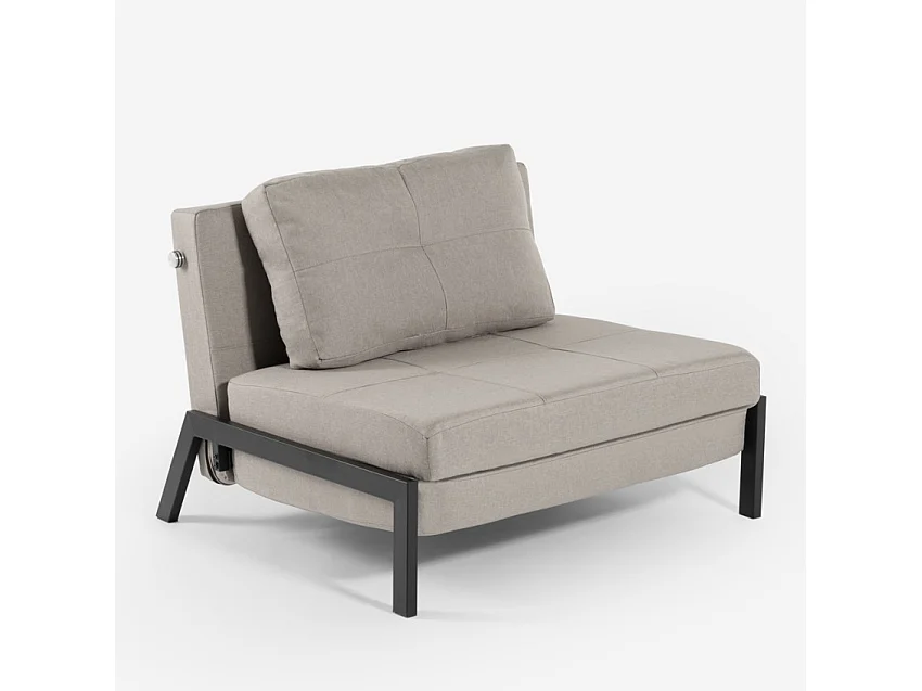 Poltrona letto in tessuto pieghevole soggiorno ufficio Selene - Grigio