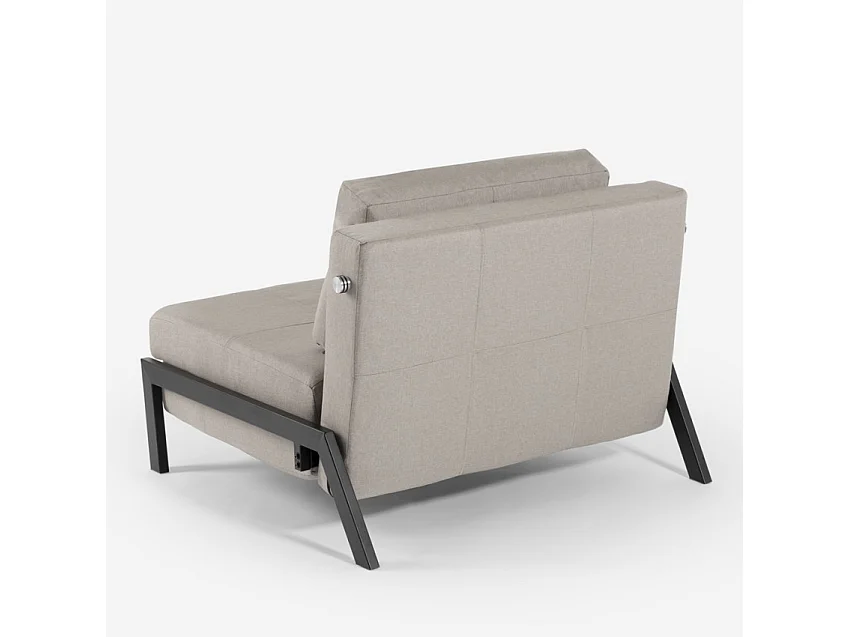 Poltrona letto in tessuto pieghevole soggiorno ufficio Selene - Grigio