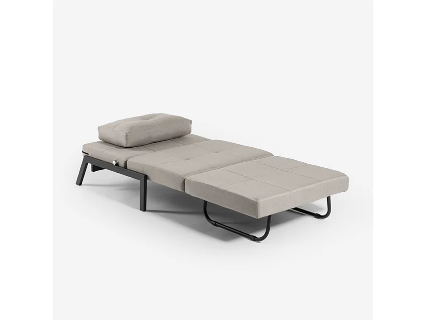 Poltrona letto in tessuto pieghevole soggiorno ufficio Selene - Grigio