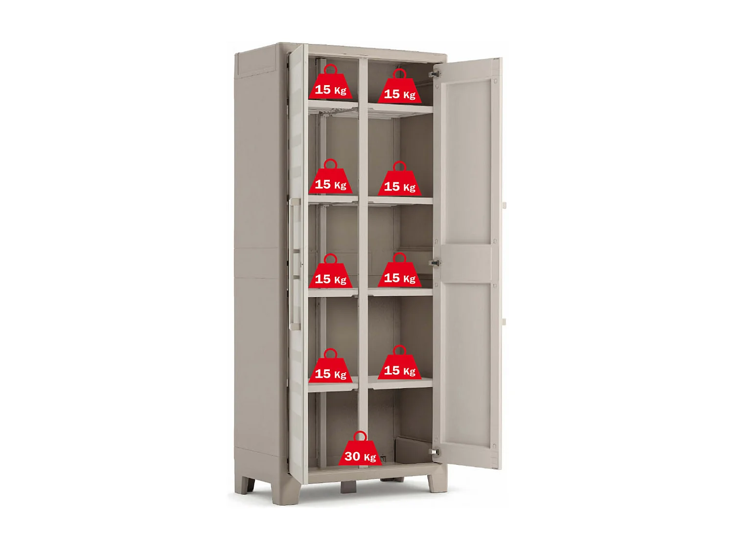 Keter Armadietto Multiuso Gulliver Beige e Marrone 182 cm