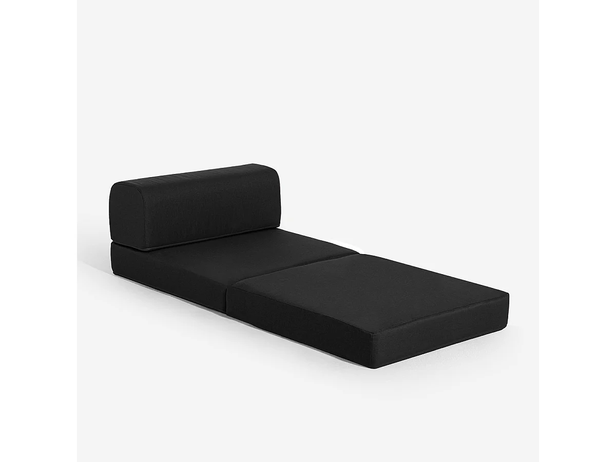 Poltrona letto pieghevole salvaspazio 2in1 in tessuto Betty - Nero