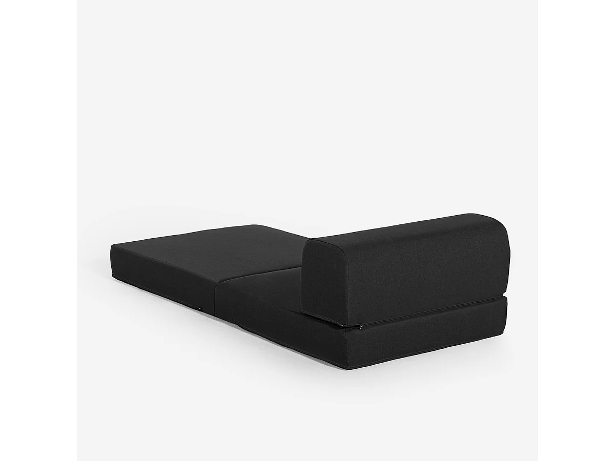 Fauteuil-lit pliable gain de place 2en1 en tissu Betty - Noir