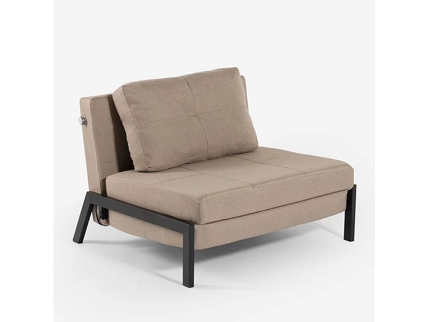 Poltrona letto in tessuto pieghevole soggiorno ufficio Selene - Beige