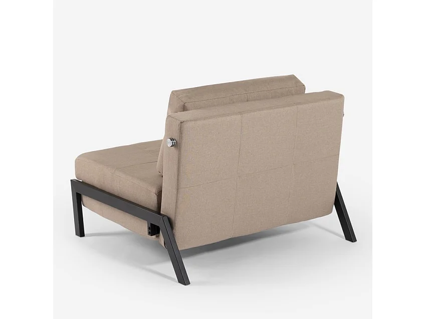 Fauteuil-lit en tissu pliable salon bureau Selene - Beige