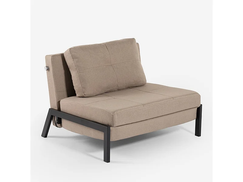 Sillón cama de tela plegable para salón o despacho Selene - Beige