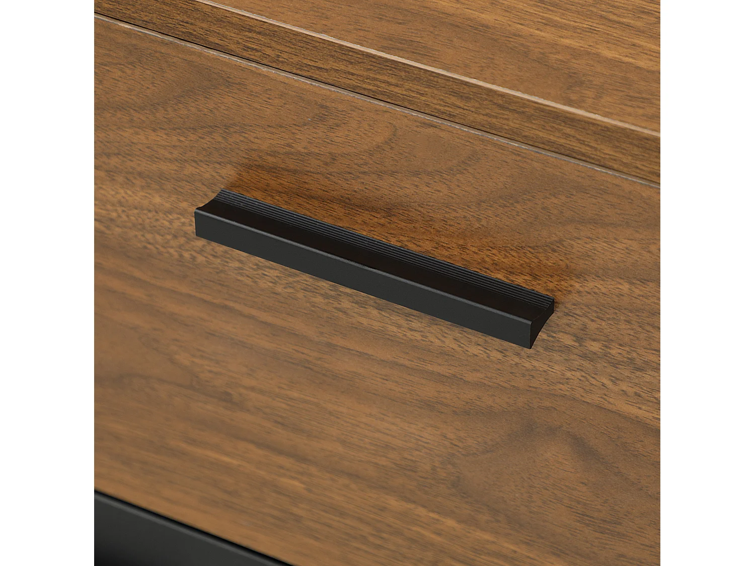 Buffet salon meuble de rangement avec 4 placards tiroirs et étagères réglables marron noir