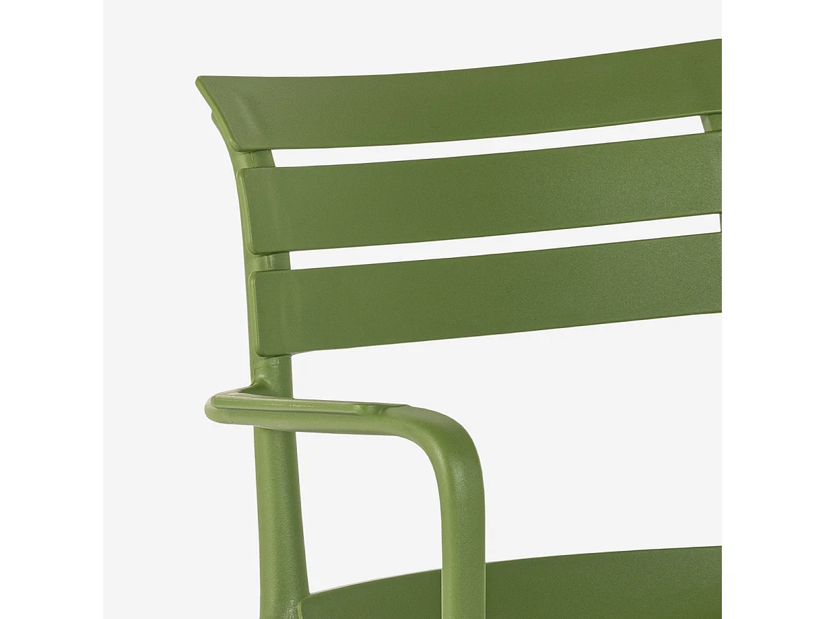 Sedia da esterno in polipropilene con braccioli per bar cucina Satin - Verde