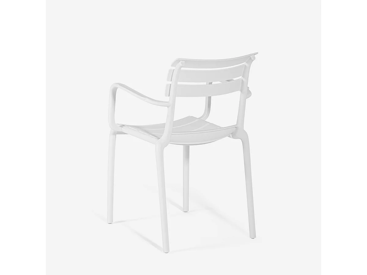 Silla de exterior de polipropileno con reposabrazos para bar cocina Satin