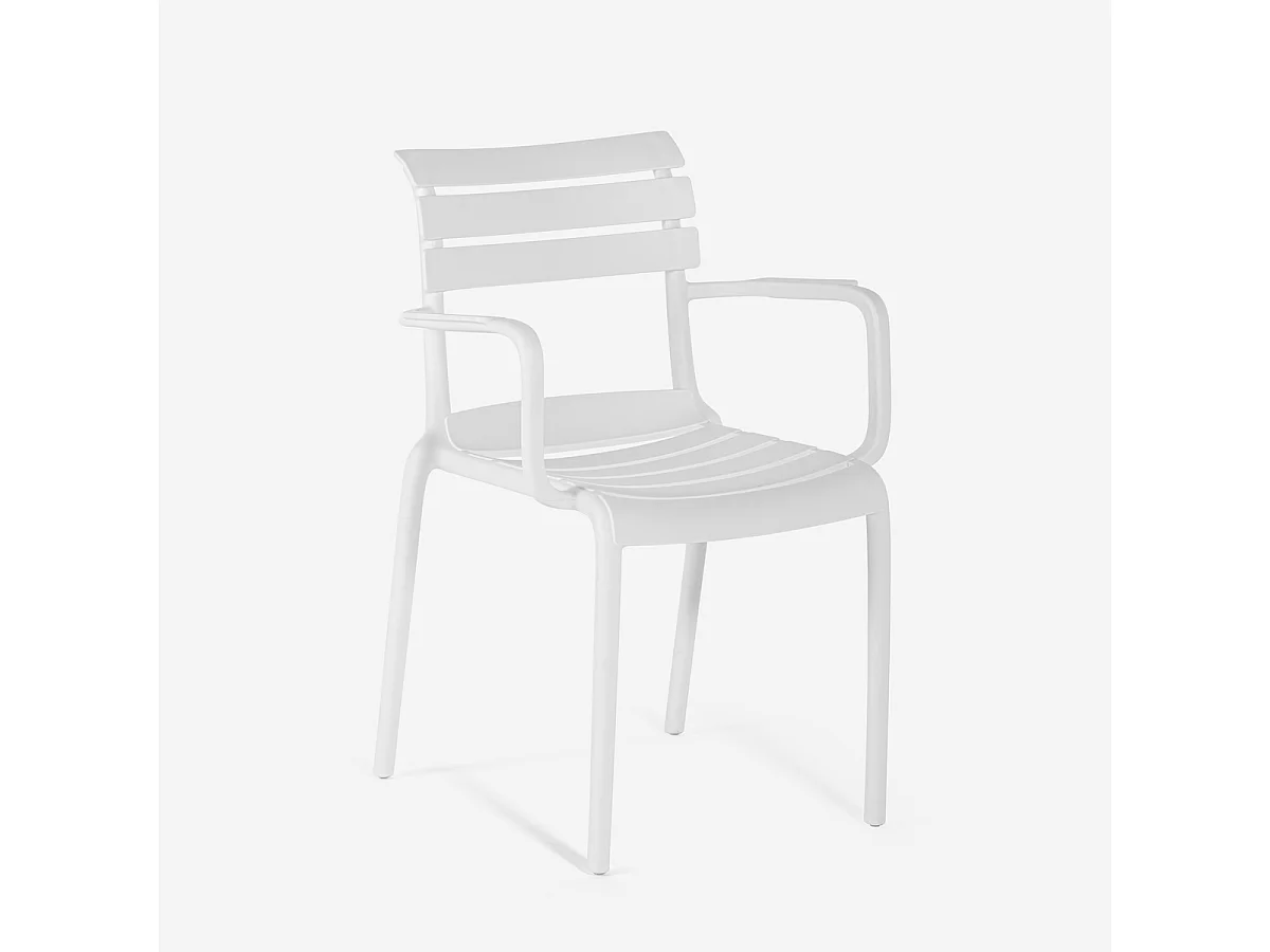 Silla de exterior de polipropileno con reposabrazos para bar cocina Satin