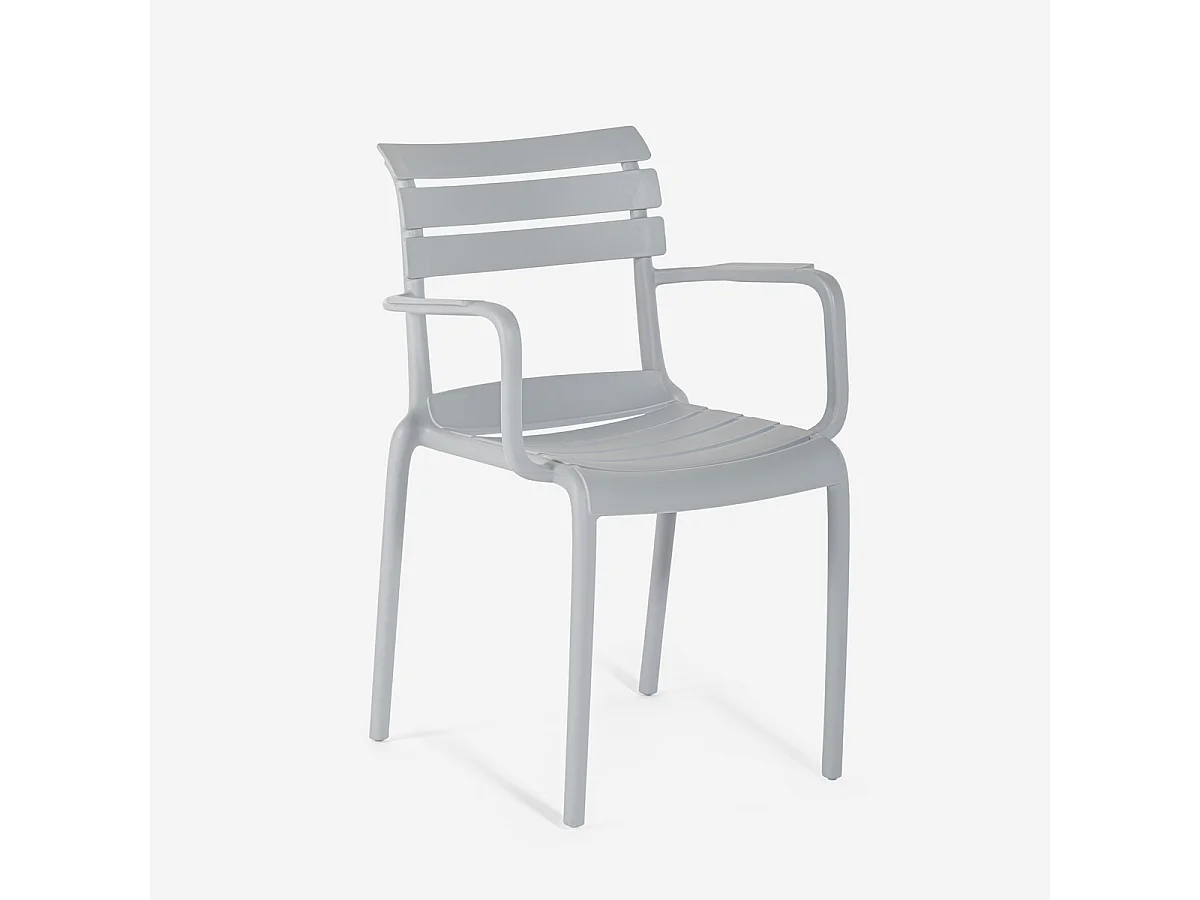 Chaise d'extérieur en polypropylène avec accoudoirs bar cuisine Satin - Turquoise