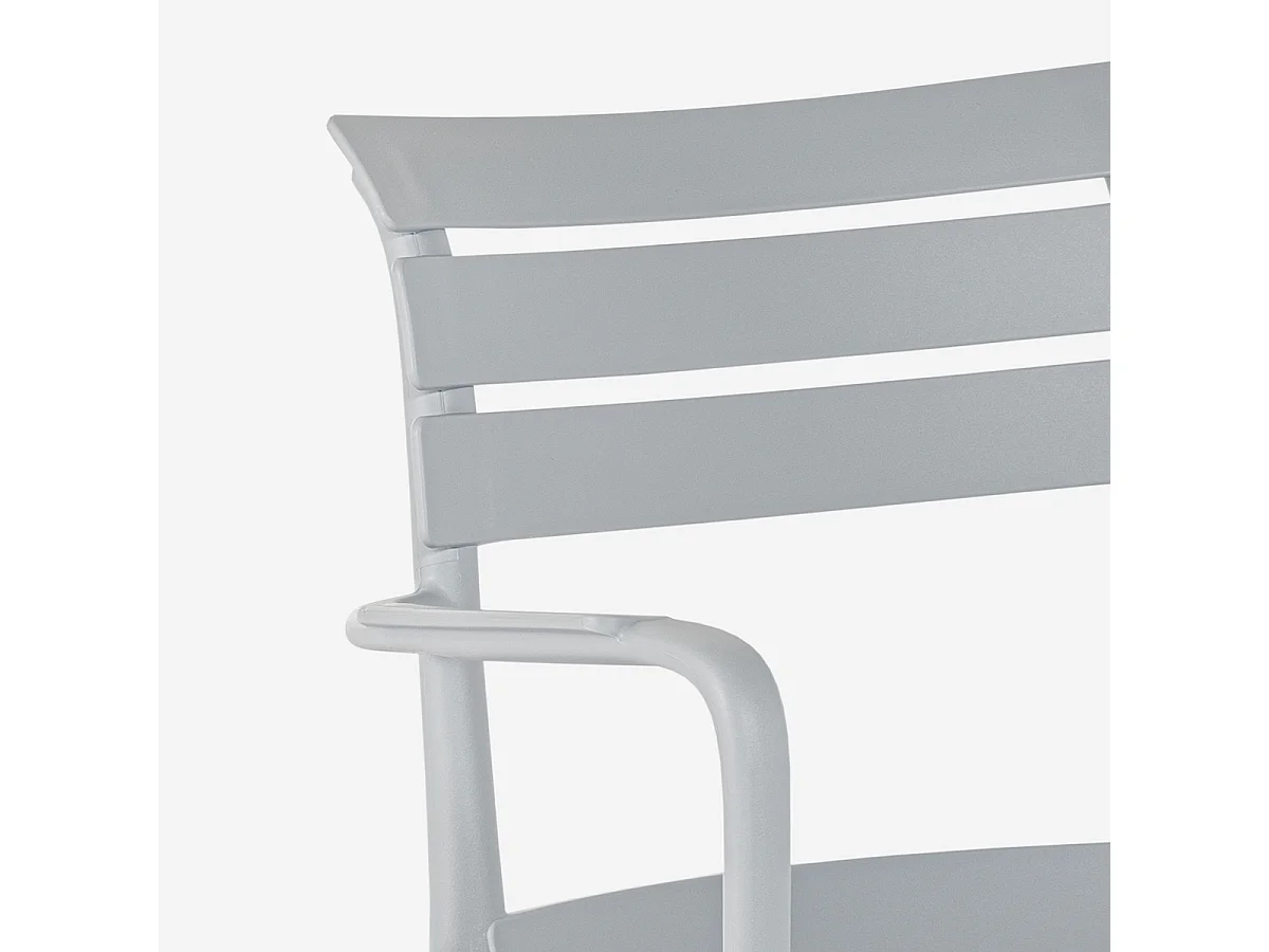 Chaise d'extérieur en polypropylène avec accoudoirs bar cuisine Satin - Turquoise