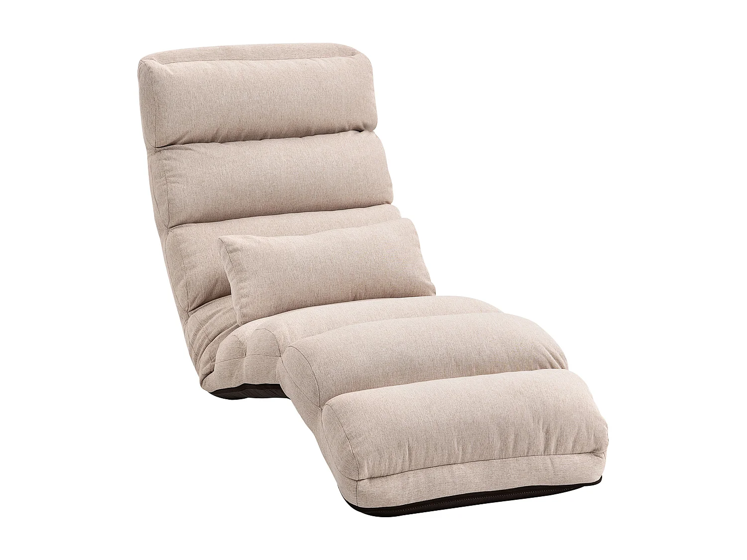 Fauteuil convertible paresseux grand confort réglable tissu toucher lin beige