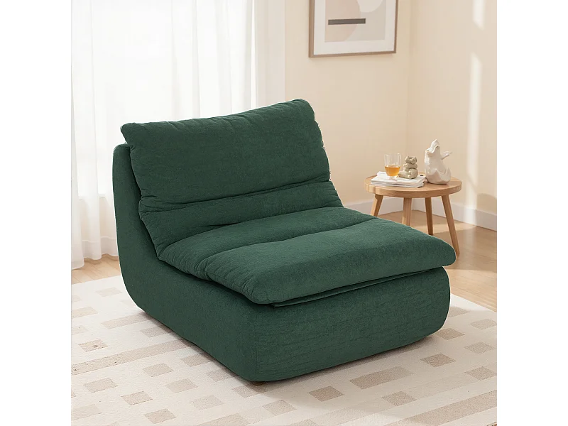 Fauteuil poire grand confort déhoussable - fauteuil paresseux - fauteuil en mousse expansible tissu vert