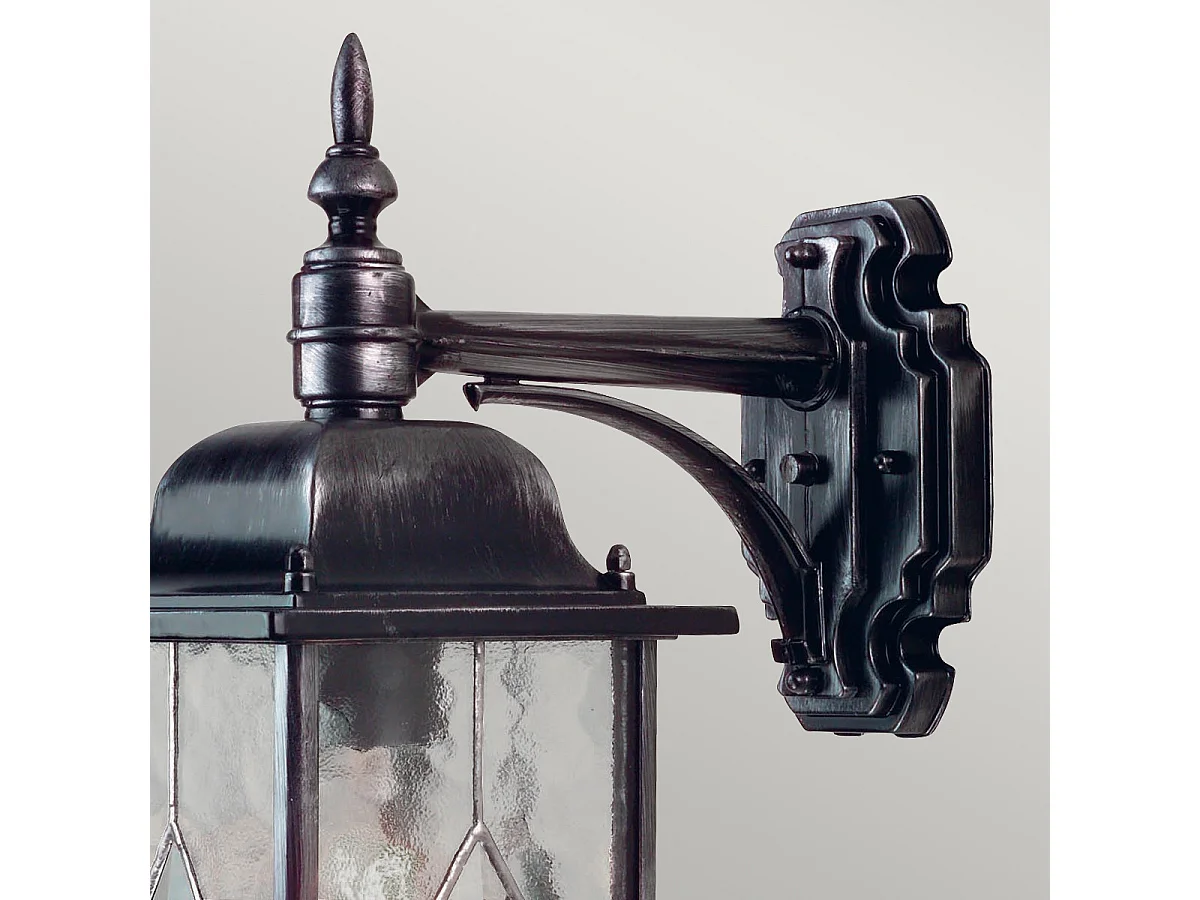 Elstead Wexford - Lanterna da Parete 1 Luce da Esterno Luce Nero Argento IP43, E27