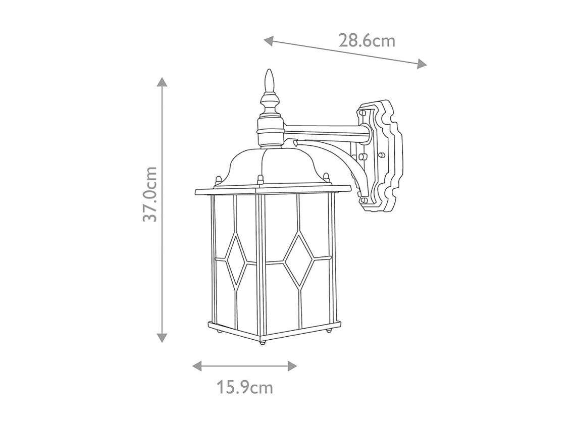 Elstead Wexford - Lanterna da Parete 1 Luce da Esterno Luce Nero Argento IP43, E27
