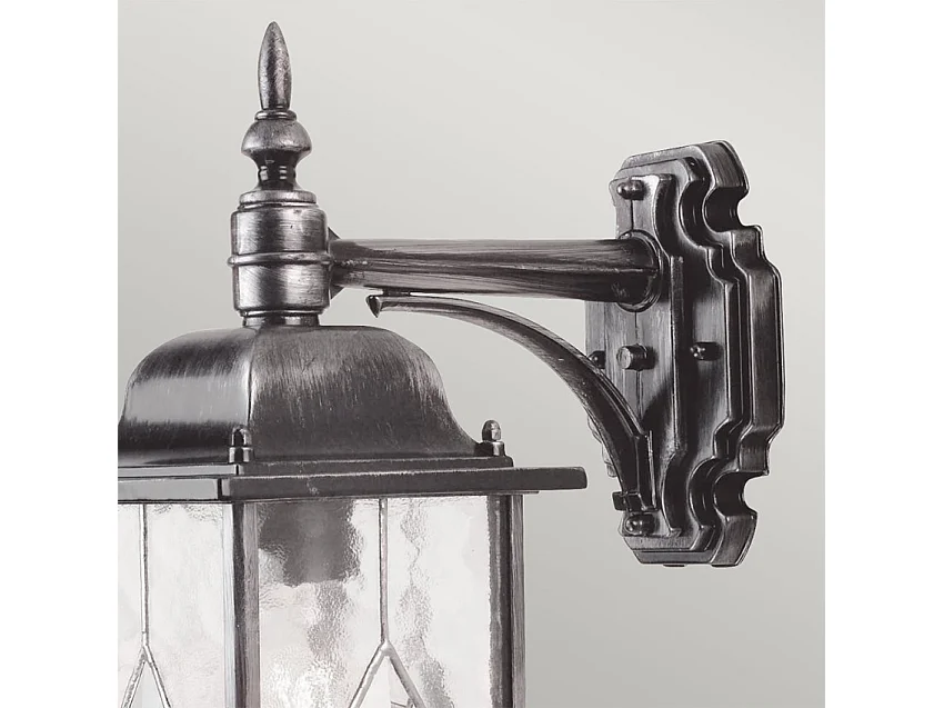 Elstead Wexford - 1 Licht Außenwandlaterne Licht Schwarz Silber IP43, E27