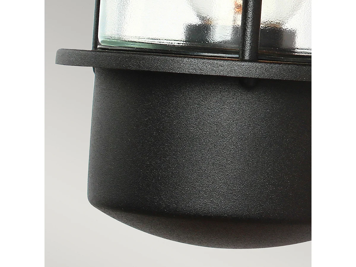 Elstead Helsingor - 1 Licht Außenwandlaterne Hellschwarz mit PIR-Bewegungssensor IP44, E27