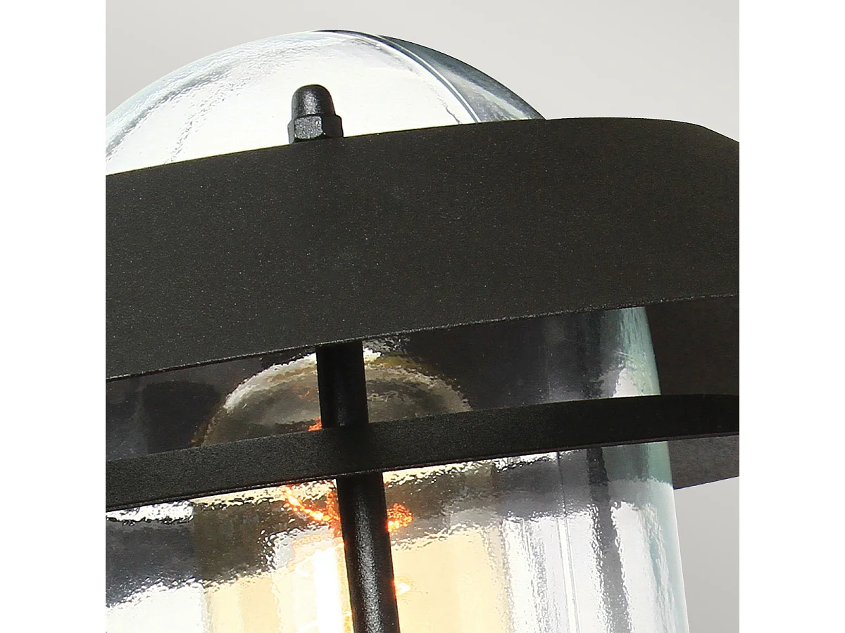 Elstead Helsingor - 1 Licht Außenwandlaterne Hellschwarz mit PIR-Bewegungssensor IP44, E27