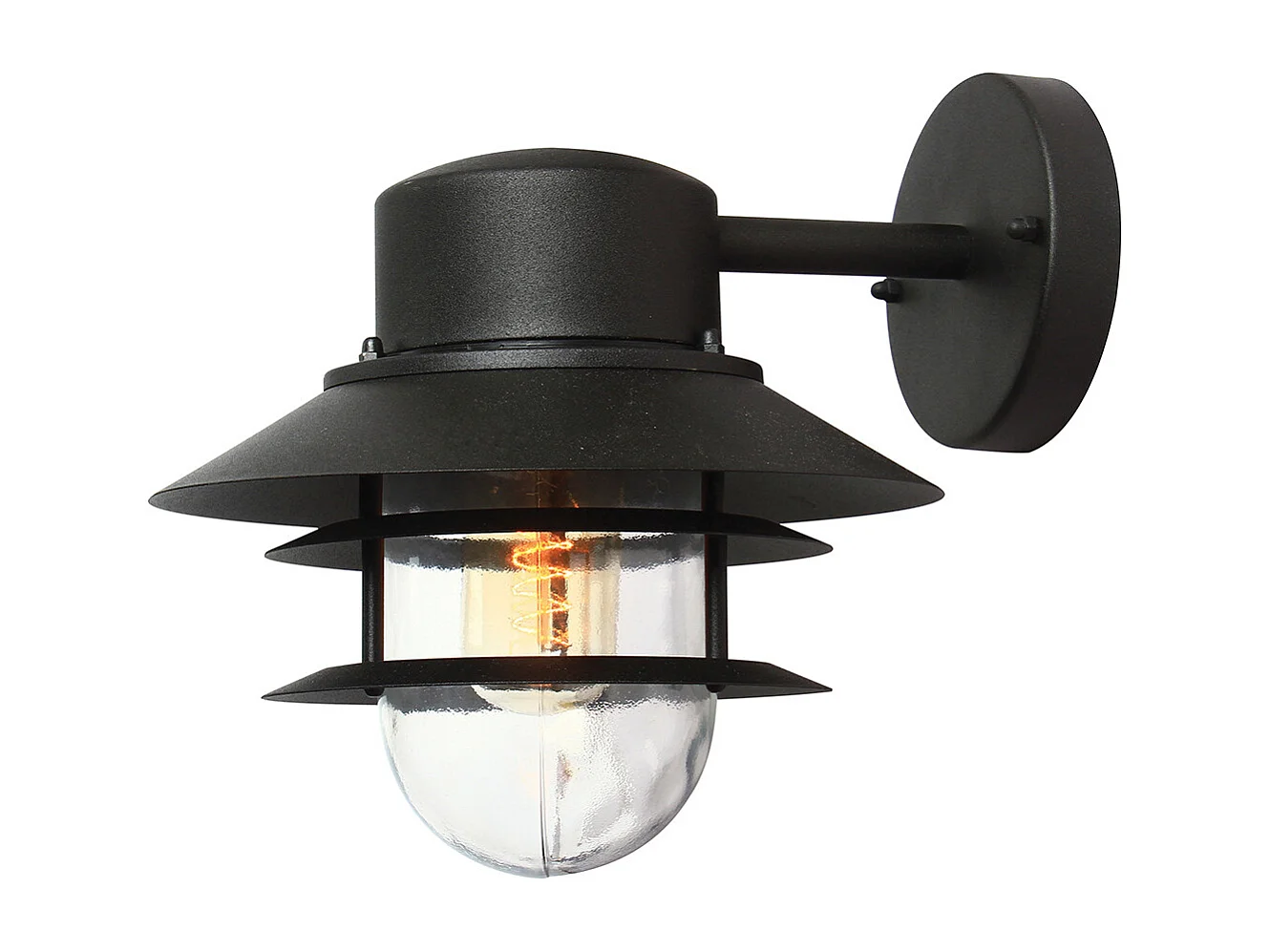 Elstead Copenhagen - 1 Licht Außenkuppel Wandlaterne Licht Schwarz IP44, E27