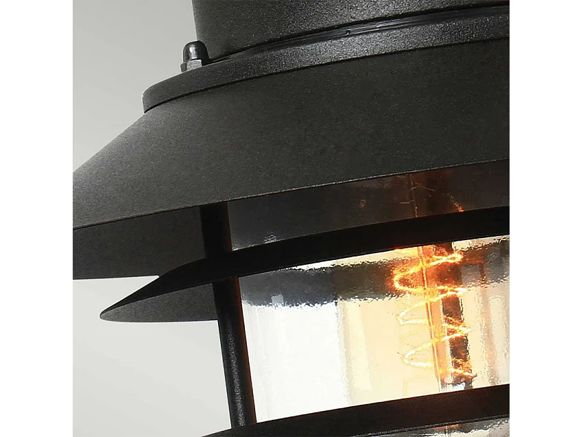 Elstead Copenhagen - 1 Licht Außenkuppel Wandlaterne Licht Schwarz IP44, E27