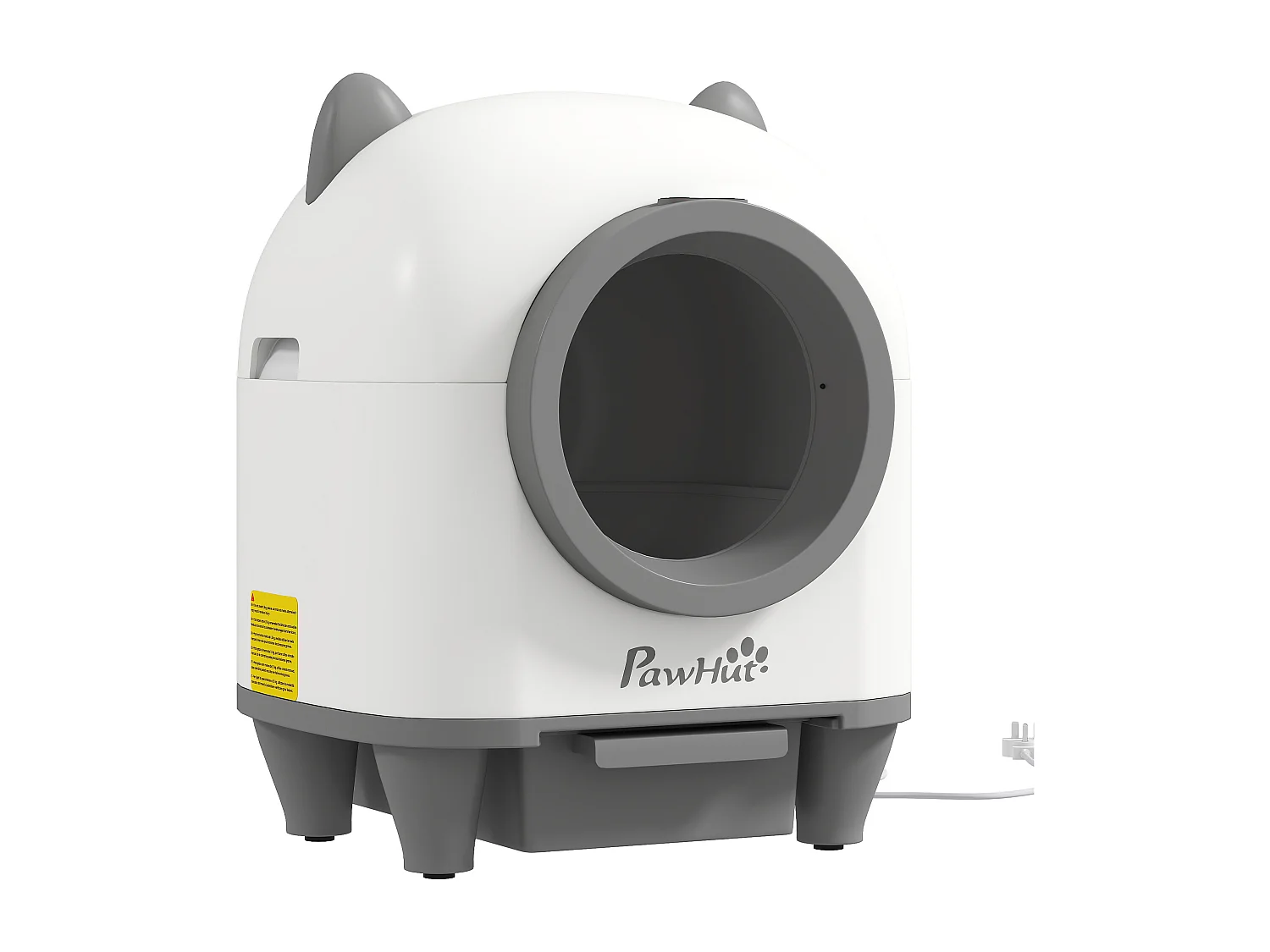 Bac à litière autonettoyante pour chat - maison de toilette autonettoyante - 80L - blanc gris