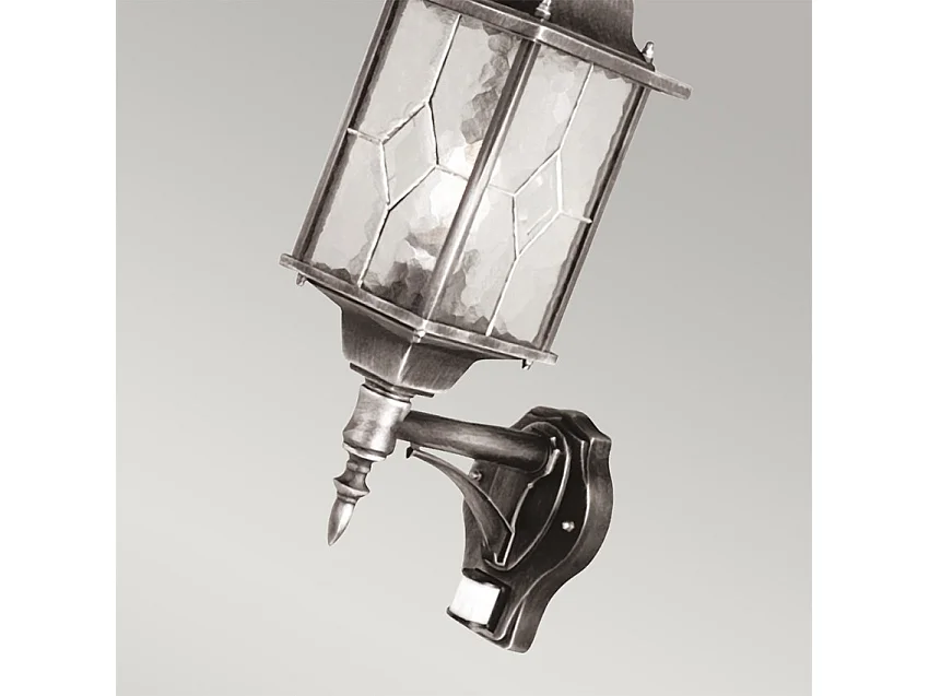 Elstead Wexford - 1 Licht Außenbewegungssensor Laterne Licht Schwarz Silber IP43, E27