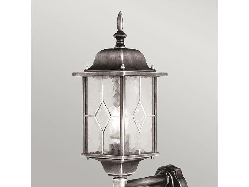 Elstead Wexford - 1 Licht Außenbewegungssensor Laterne Licht Schwarz Silber IP43, E27