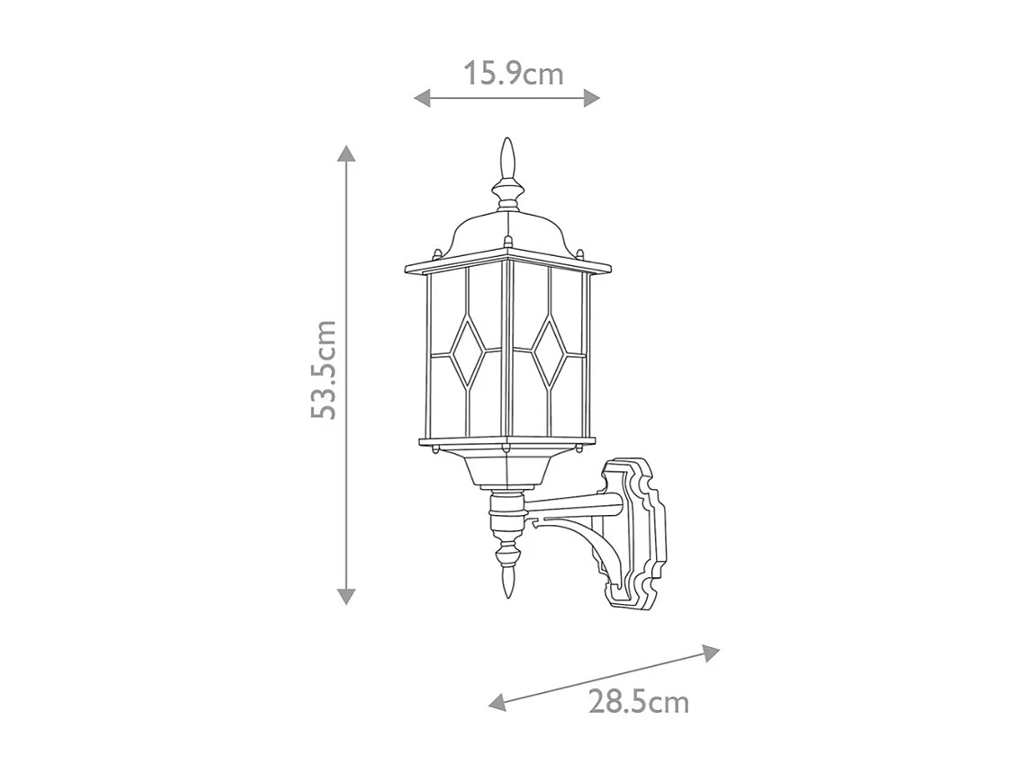 Elstead Wexford - 1 Licht Außenbewegungssensor Laterne Licht Schwarz Silber IP43, E27