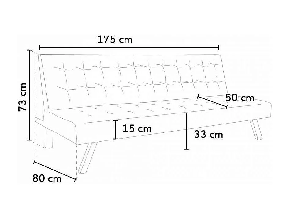 Divano letto 3 posti similpelle Zaffiro per casa e locali pubblici pronto letto - Rosso