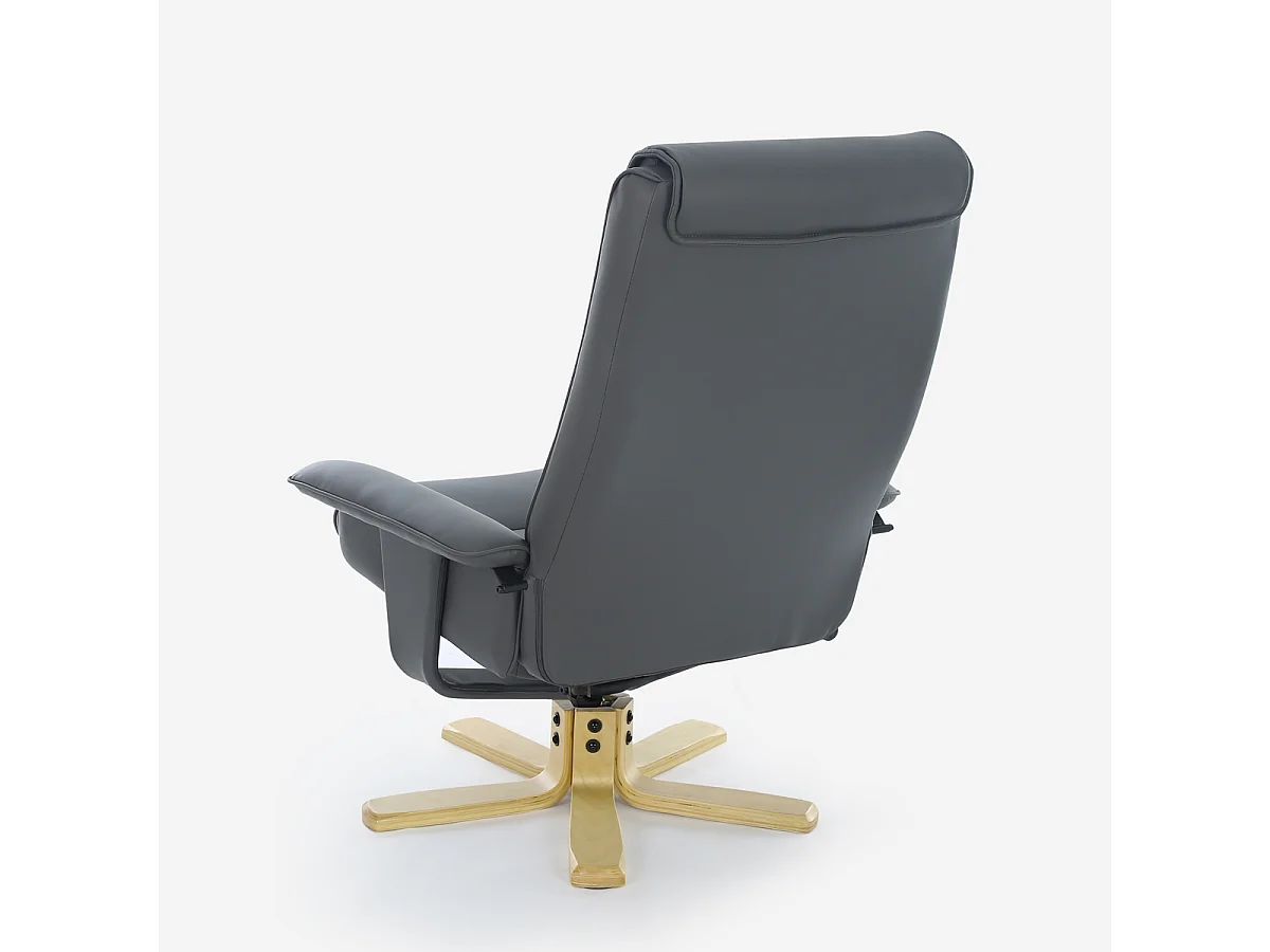 Fauteuil de massage relaxant et chauffant avec repose-pieds Myron - Gris