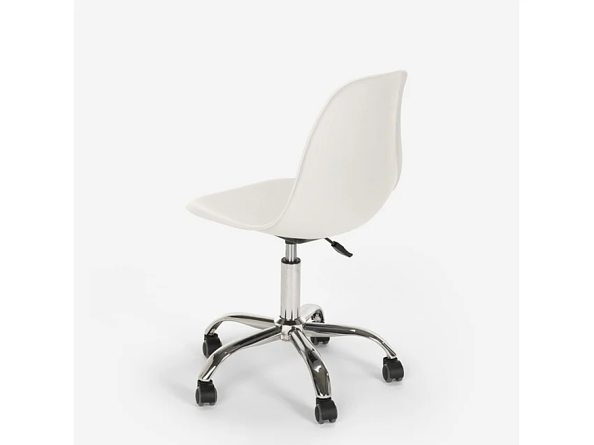 Höhenverstellbarer Drehstuhl Bürostuhl Büro Rollen Design Wooden Roll Light