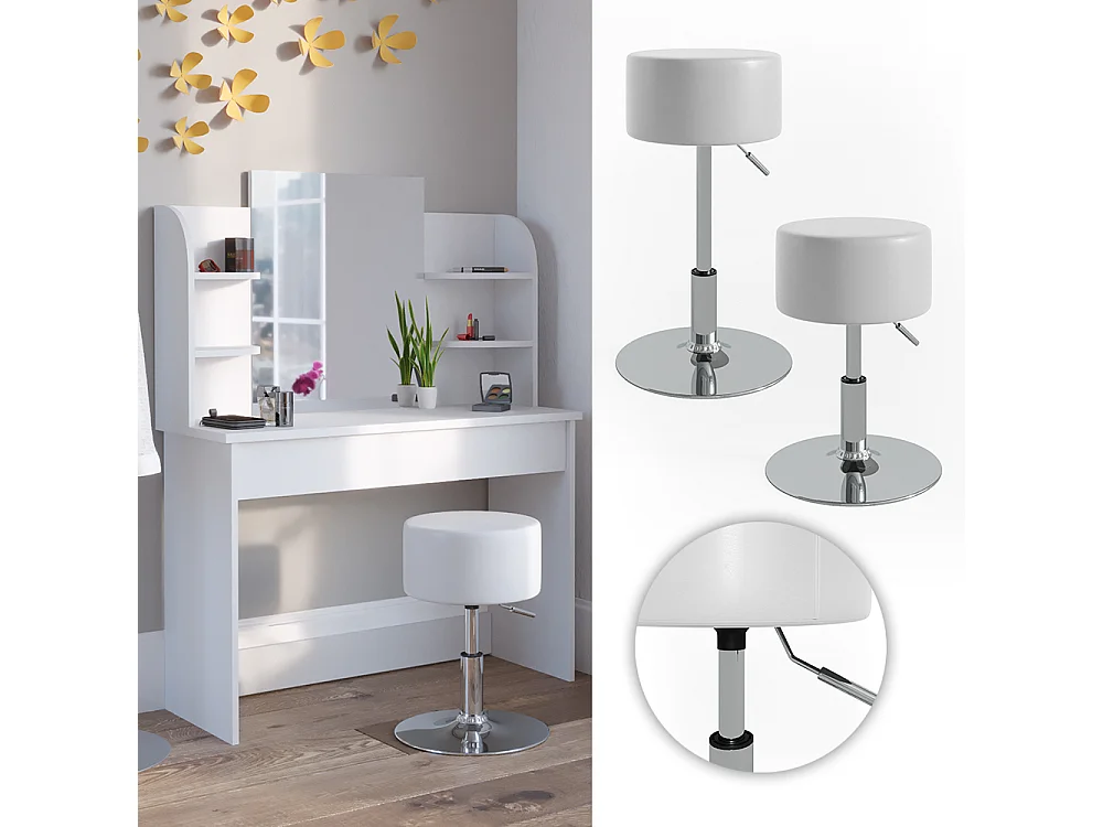 Tabouret blanc 33.5x33.5x67 design