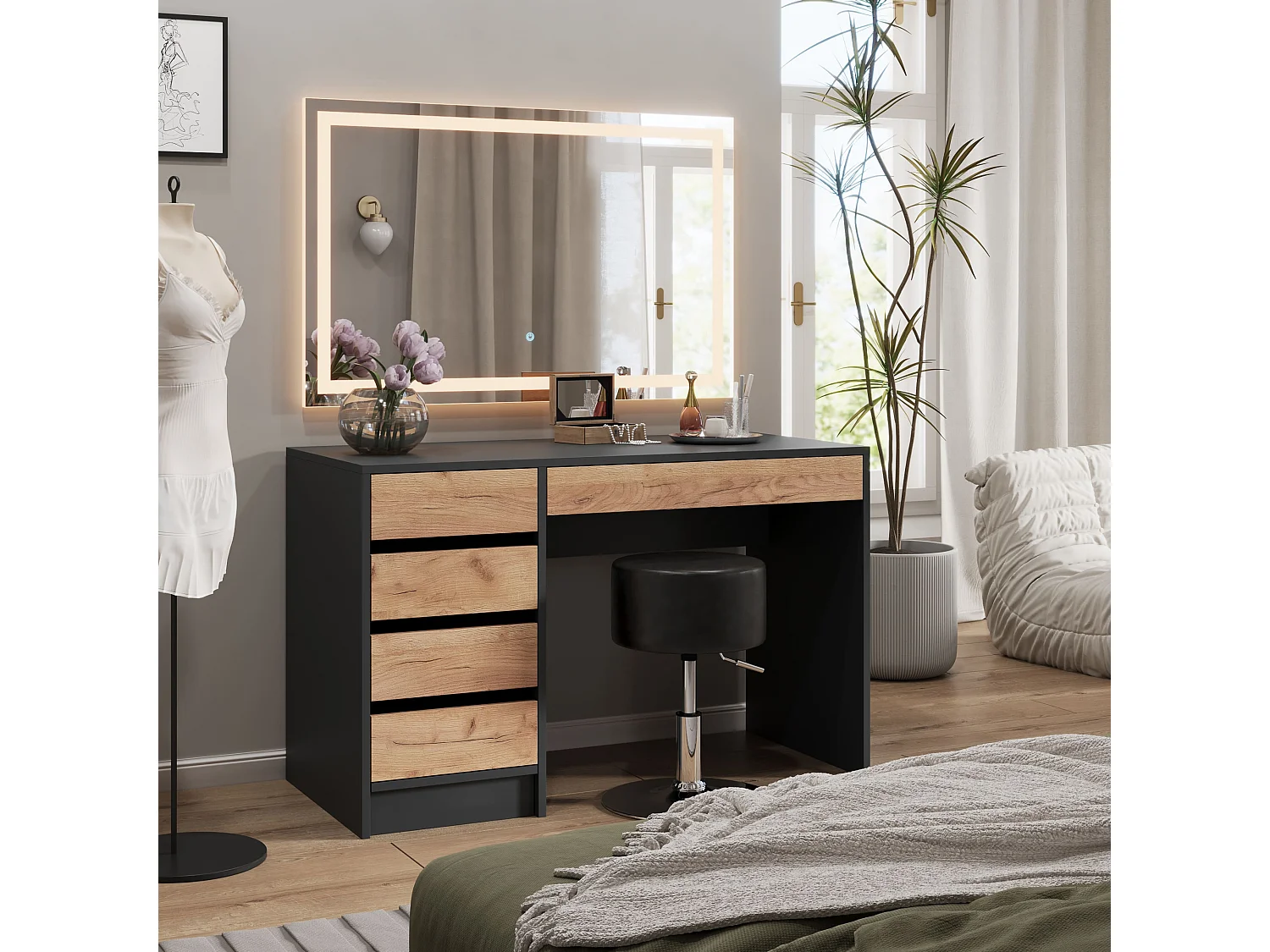 Hocker schwarz 33.5x33.5x67 design