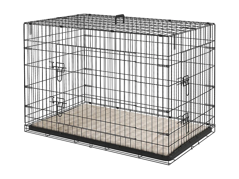 Cage caisse de transport pliable pour chien 105 x 70 x 75 cm avec coussin