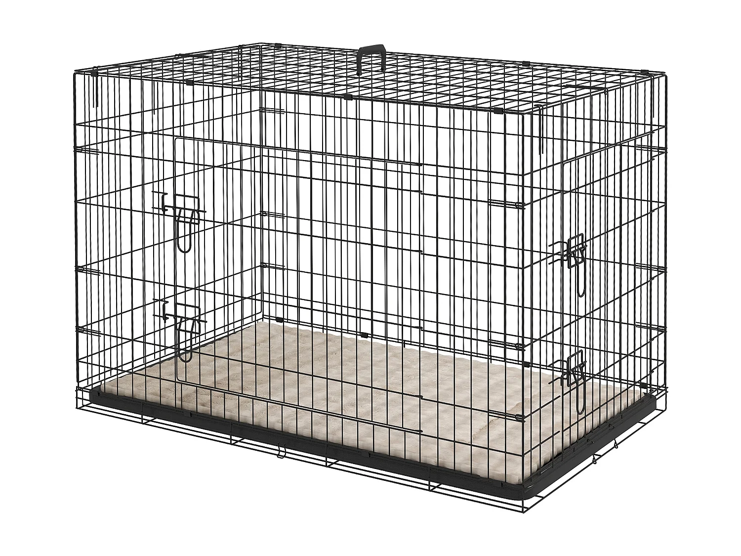 Cage caisse de transport pliable pour chien 105 x 70 x 75 cm avec coussin