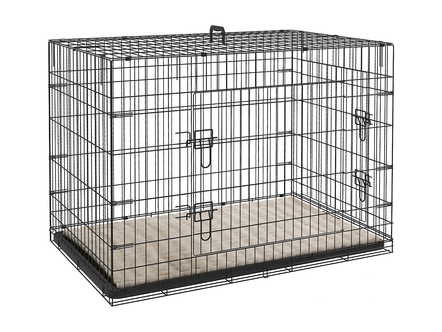 Cage caisse de transport pliable pour chien 105 x 70 x 75 cm avec coussin