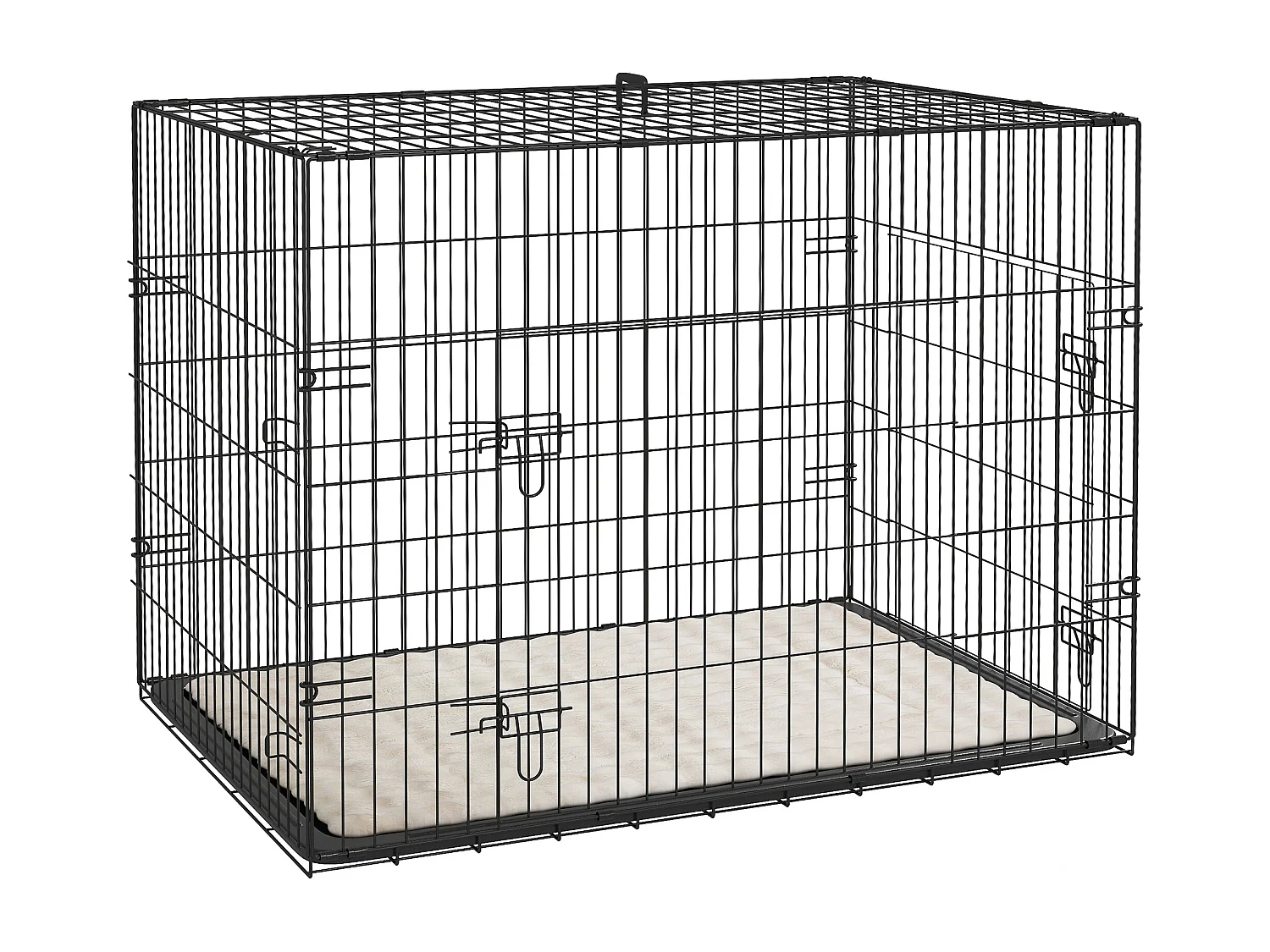 Cage caisse de transport pliable pour chien 91 x 62 x 68 cm avec coussin