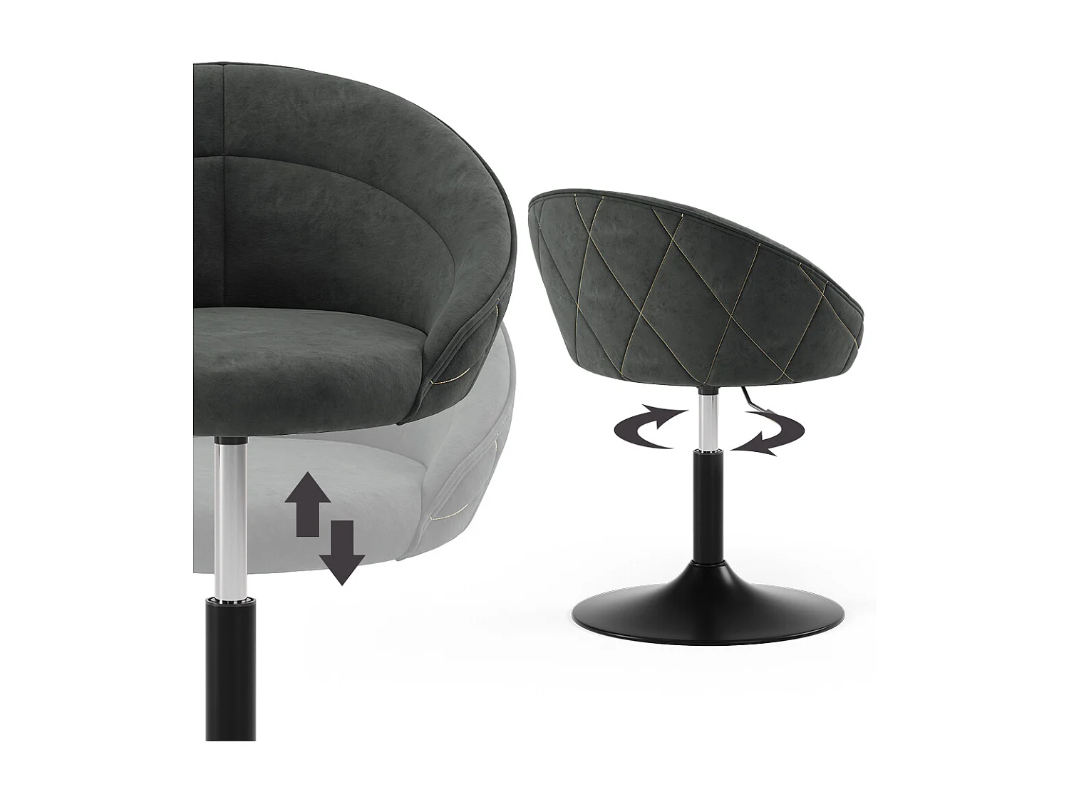 Hocker anthrazit 45x45x79 goldamo