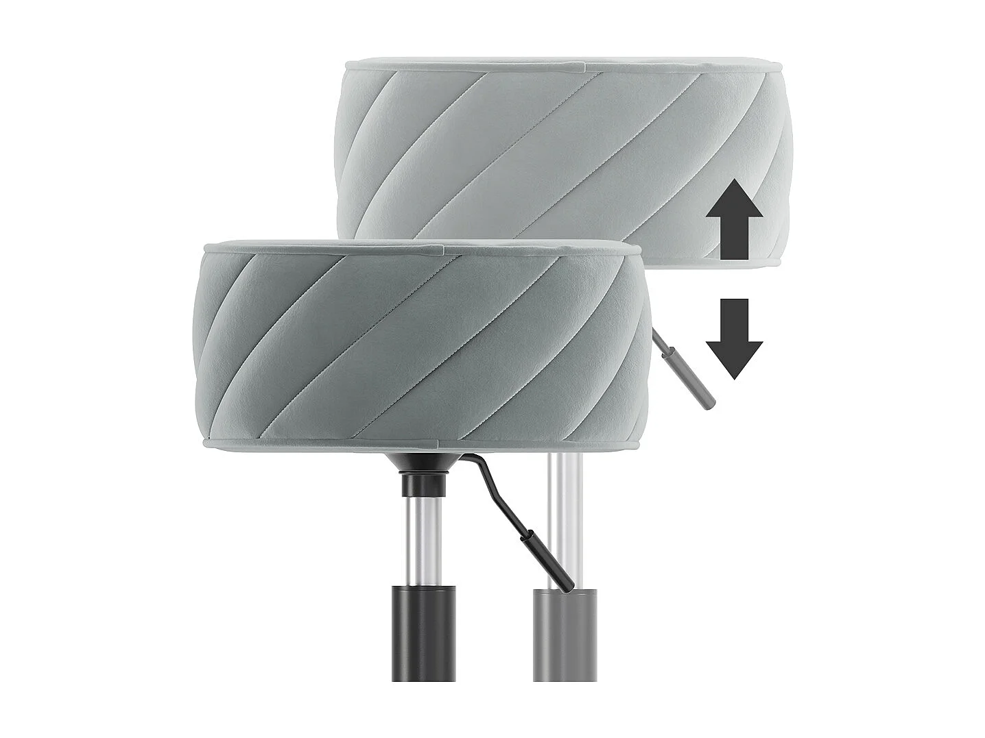 Tabouret gris 35x38.5x50.5 cherio