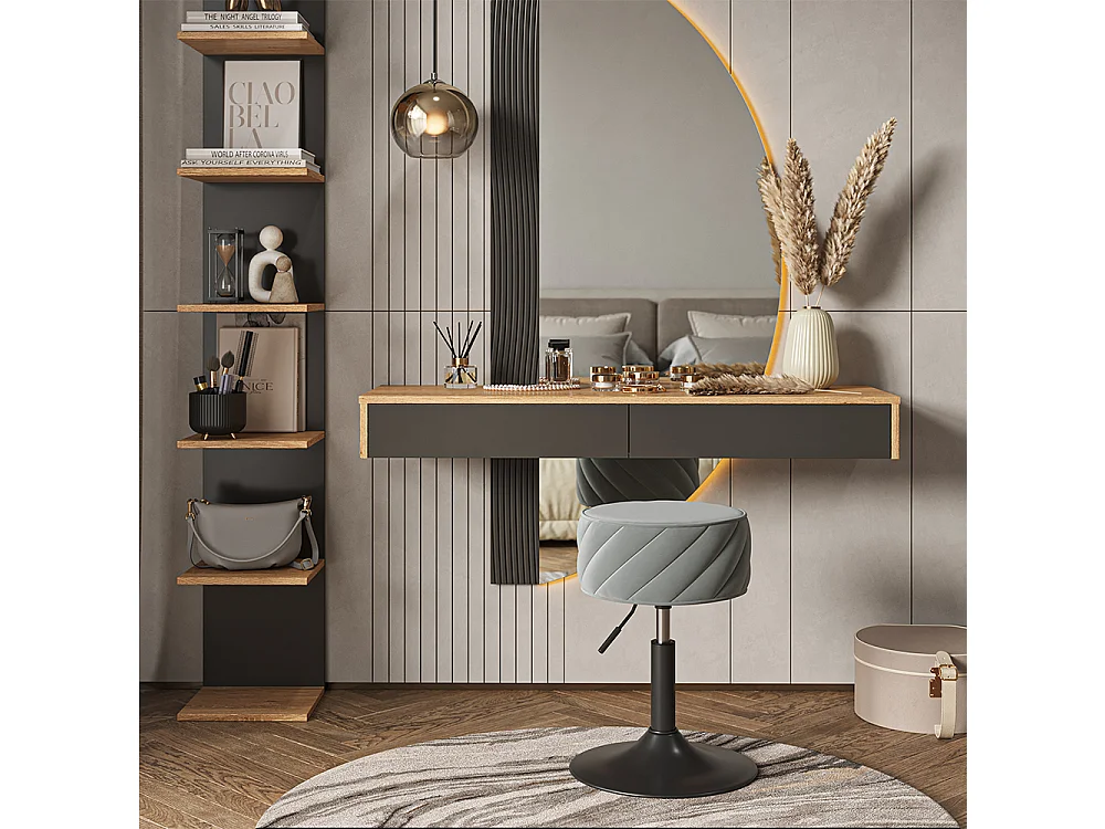 Tabouret gris 35x38.5x50.5 cherio